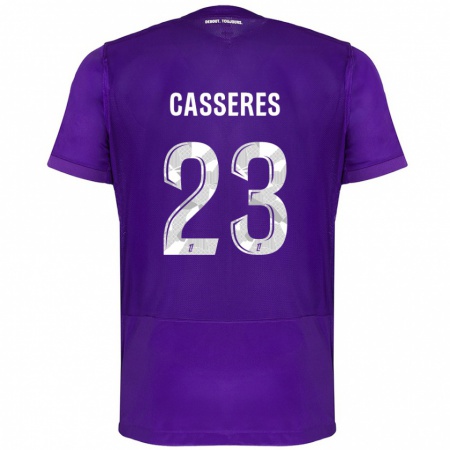 Kandiny Heren Cristian Cásseres Jr. #23 Paars Wit Thuisshirt Thuistenue 2024/25 T-Shirt