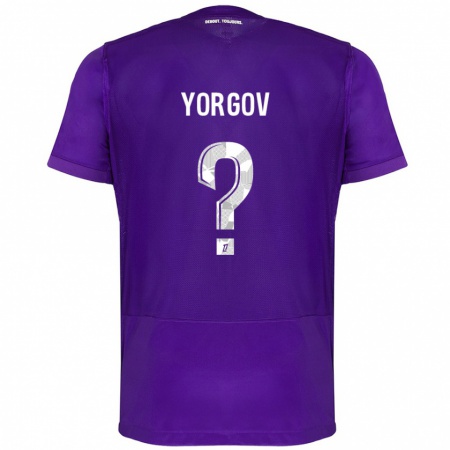 Kandiny Heren Aleksandar Yorgov #0 Paars Wit Thuisshirt Thuistenue 2024/25 T-Shirt