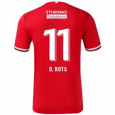 Kandiny Uomo Maglia Daan Rots #11 Rosso Bianco Kit Gara Home 2024/25 Maglietta