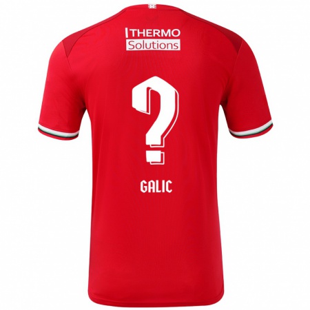 Kandiny Uomo Maglia Daniela Galic #0 Rosso Bianco Kit Gara Home 2024/25 Maglietta