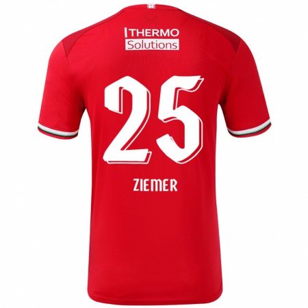 Kandiny Herren Taylor Ziemer #25 Rot Weiß Heimtrikot Trikot 2024/25 T-Shirt Österreich