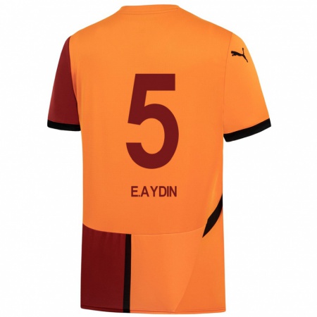 Kandiny Heren Eyüp Aydın #5 Geel Rood Thuisshirt Thuistenue 2024/25 T-Shirt