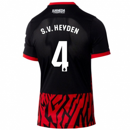 Kandiny Herren Siebe Van Der Heyden #4 Schwarz Rot Heimtrikot Trikot 2024/25 T-Shirt Österreich