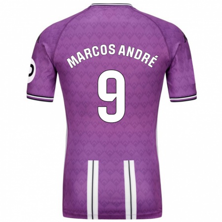 Kandiny Heren Marcos André #9 Paars Wit Thuisshirt Thuistenue 2024/25 T-Shirt