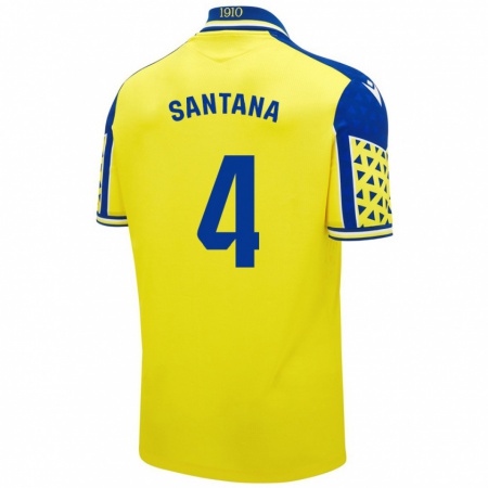 Kandiny Uomo Maglia María Del Carmen Santana Vázquez #4 Giallo Blu Kit Gara Home 2024/25 Maglietta