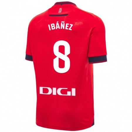 Kandiny Heren Pablo Ibáñez #8 Rood Wit Thuisshirt Thuistenue 2024/25 T-Shirt