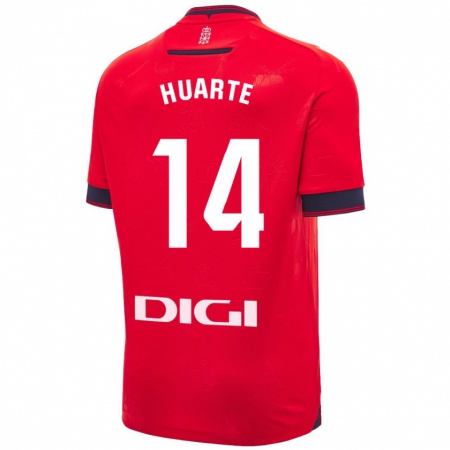 Kandiny Heren Xabi Huarte #14 Rood Wit Thuisshirt Thuistenue 2024/25 T-Shirt