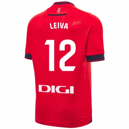 Kandiny Heren Álvaro Leiva #12 Rood Wit Thuisshirt Thuistenue 2024/25 T-Shirt