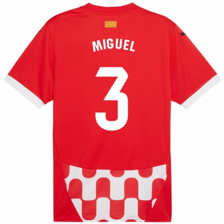 Kandiny Heren Miguel Gutiérrez #3 Rood Wit Thuisshirt Thuistenue 2024/25 T-Shirt