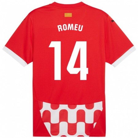 Kandiny Heren Oriol Romeu #14 Rood Wit Thuisshirt Thuistenue 2024/25 T-Shirt