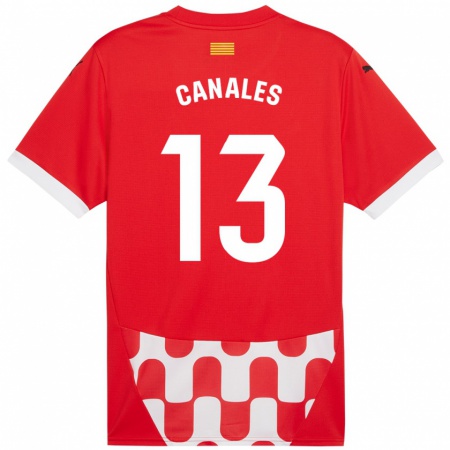 Kandiny Heren Juanvi Canales #13 Rood Wit Thuisshirt Thuistenue 2024/25 T-Shirt