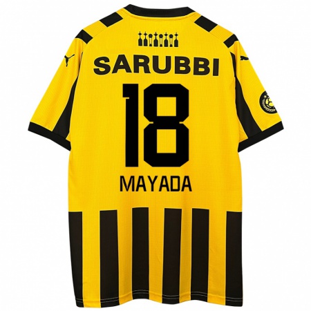 Kandiny Heren Camilo Mayada #18 Geel Zwart Thuisshirt Thuistenue 2024/25 T-Shirt