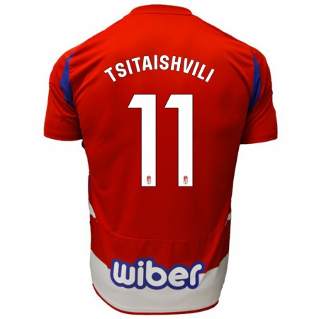 Kandiny Heren Georgiy Tsitaishvili #11 Rood Wit Blauw Thuisshirt Thuistenue 2024/25 T-Shirt