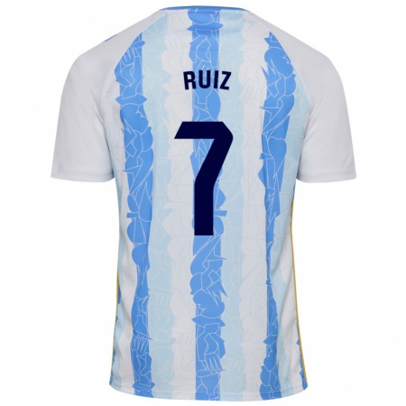 Kandiny Heren María Ruiz #7 Wit Blauw Thuisshirt Thuistenue 2024/25 T-Shirt