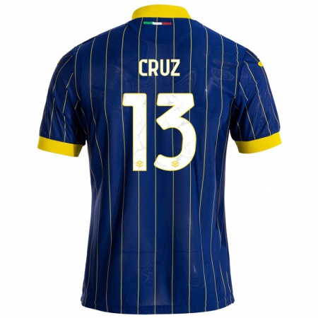 Kandiny Heren Juan Manuel Cruz #13 Blauw Geel Thuisshirt Thuistenue 2024/25 T-Shirt