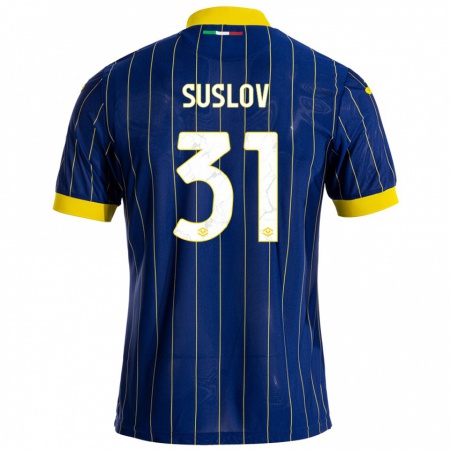 Kandiny Heren Tomas Suslov #31 Blauw Geel Thuisshirt Thuistenue 2024/25 T-Shirt