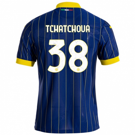 Kandiny Heren Jackson Tchatchoua #38 Blauw Geel Thuisshirt Thuistenue 2024/25 T-Shirt