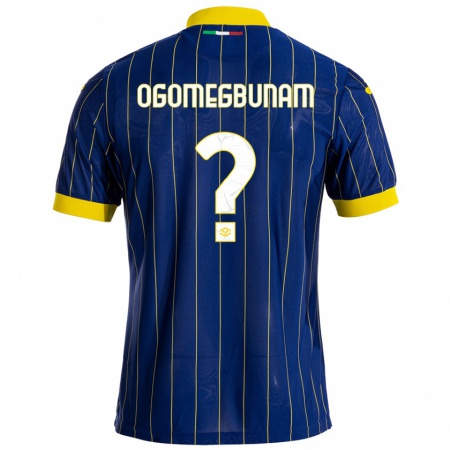 Kandiny Heren Izu Ogomegbunam #0 Blauw Geel Thuisshirt Thuistenue 2024/25 T-Shirt