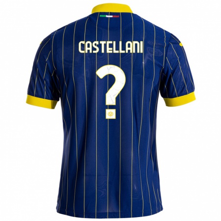 Kandiny Heren Zeno Castellani #0 Blauw Geel Thuisshirt Thuistenue 2024/25 T-Shirt