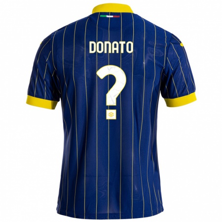 Kandiny Uomo Maglia Domenico Donato #0 Blu Giallo Kit Gara Home 2024/25 Maglietta