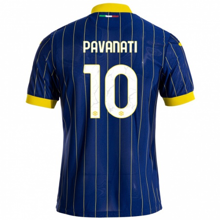 Kandiny Heren Alessandro Pavanati #10 Blauw Geel Thuisshirt Thuistenue 2024/25 T-Shirt