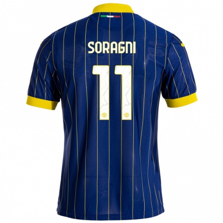 Kandiny Heren Alberto Soragni #11 Blauw Geel Thuisshirt Thuistenue 2024/25 T-Shirt