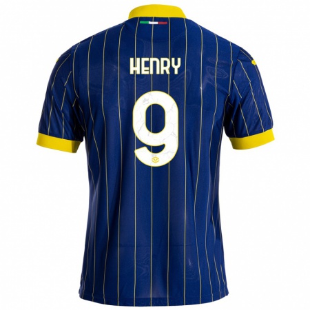 Kandiny Heren Thomas Henry #9 Blauw Geel Thuisshirt Thuistenue 2024/25 T-Shirt