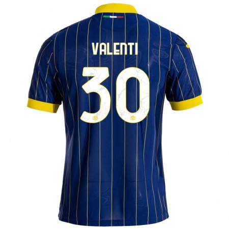 Kandiny Heren Francesco Valenti #30 Blauw Geel Thuisshirt Thuistenue 2024/25 T-Shirt