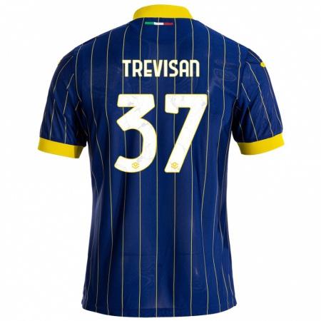 Kandiny Heren Michael Trevisan #37 Blauw Geel Thuisshirt Thuistenue 2024/25 T-Shirt