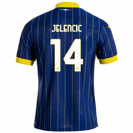 Kandiny Heren Ana Jelencic #14 Blauw Geel Thuisshirt Thuistenue 2024/25 T-Shirt