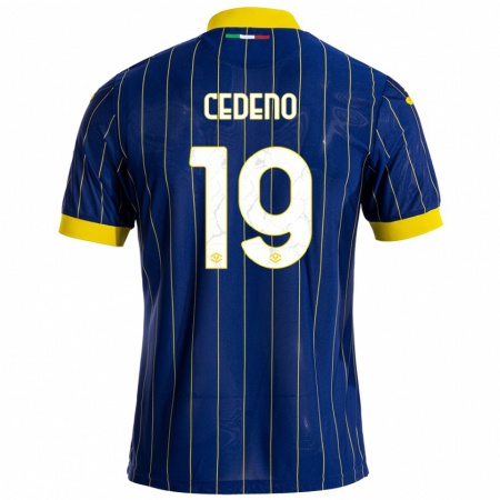 Kandiny Heren Lineth Cedeno #19 Blauw Geel Thuisshirt Thuistenue 2024/25 T-Shirt