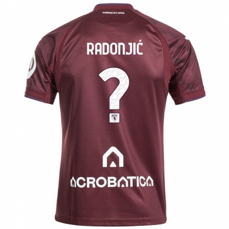 Kandiny Heren Nemanja Radonjic #0 Kastanjebruin Wit Thuisshirt Thuistenue 2024/25 T-Shirt