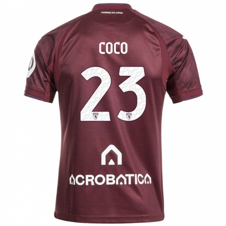 Kandiny Heren Saúl Coco #23 Kastanjebruin Wit Thuisshirt Thuistenue 2024/25 T-Shirt