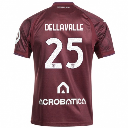 Kandiny Heren Alessandro Dellavalle #25 Kastanjebruin Wit Thuisshirt Thuistenue 2024/25 T-Shirt