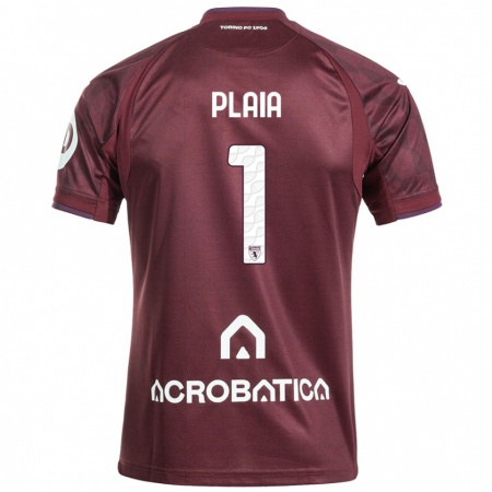 Kandiny Heren Francesco Plaia #1 Kastanjebruin Wit Thuisshirt Thuistenue 2024/25 T-Shirt