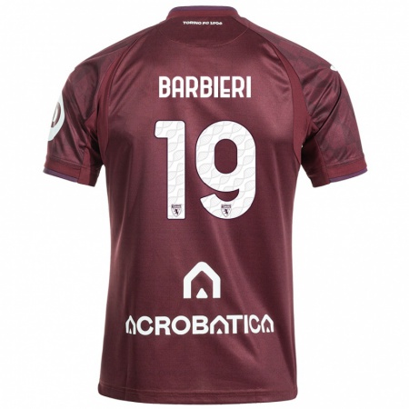 Kandiny Heren Raffaella Barbieri #19 Kastanjebruin Wit Thuisshirt Thuistenue 2024/25 T-Shirt