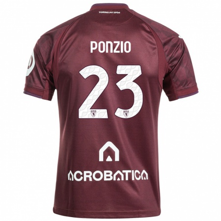 Kandiny Uomo Maglia Erika Ponzio #23 Marrone Bianco Kit Gara Home 2024/25 Maglietta