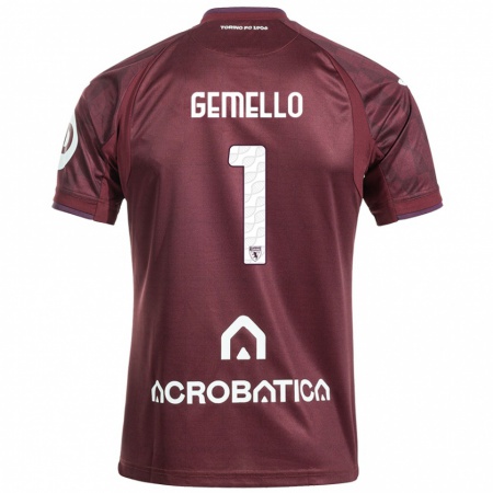 Kandiny Heren Luca Gemello #1 Kastanjebruin Wit Thuisshirt Thuistenue 2024/25 T-Shirt