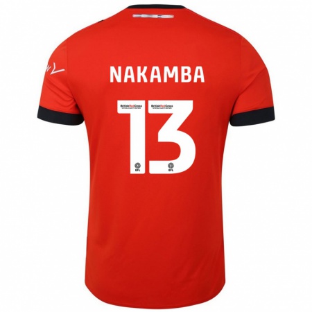 Kandiny Heren Marvelous Nakamba #13 Oranje Zwart Thuisshirt Thuistenue 2024/25 T-Shirt