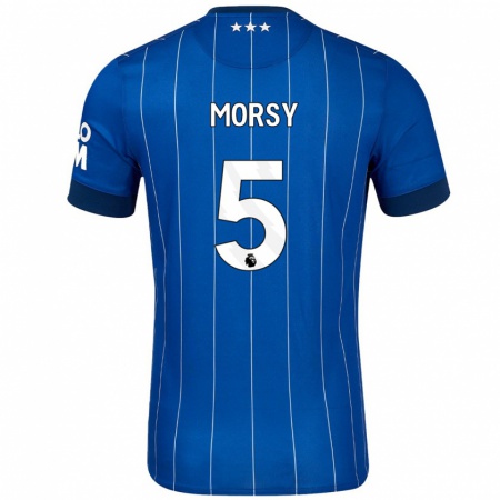 Kandiny Heren Sam Morsy #5 Marineblauw Thuisshirt Thuistenue 2024/25 T-Shirt