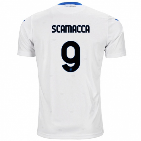 Kandiny Heren Gianluca Scamacca #9 Wit Uitshirt Uittenue 2024/25 T-Shirt