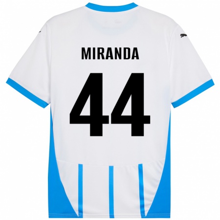 Kandiny Heren Kevin Miranda #44 Wit Blauw Uitshirt Uittenue 2024/25 T-Shirt