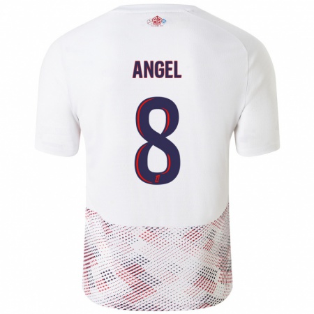 Kandiny Heren Angel Gomes #8 Wit Koningsblauw Uitshirt Uittenue 2024/25 T-Shirt