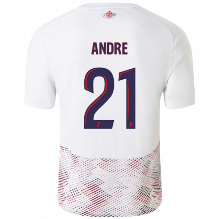 Kandiny Heren Benjamin André #21 Wit Koningsblauw Uitshirt Uittenue 2024/25 T-Shirt