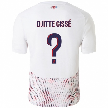 Kandiny Uomo Maglia Babacar Djitte Cissé #0 Bianco Blu Reale Kit Gara Away 2024/25 Maglietta