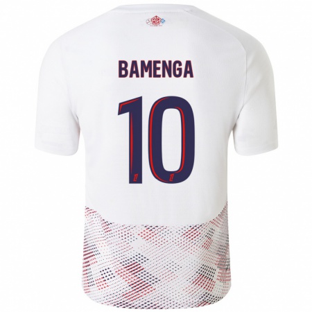 Kandiny Heren Naomie Bamenga #10 Wit Koningsblauw Uitshirt Uittenue 2024/25 T-Shirt