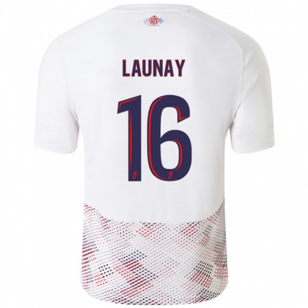 Kandiny Heren Elisa Launay #16 Wit Koningsblauw Uitshirt Uittenue 2024/25 T-Shirt