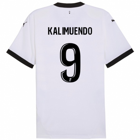 Kandiny Heren Arnaud Kalimuendo #9 Wit Zwart Uitshirt Uittenue 2024/25 T-Shirt