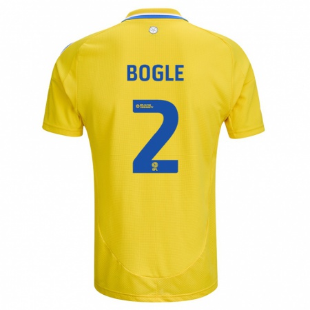 Kandiny Uomo Maglia Jayden Bogle #2 Giallo Blu Kit Gara Away 2024/25 Maglietta