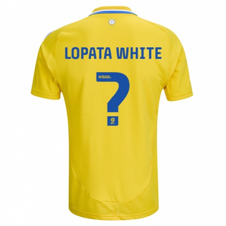 Kandiny Heren Reuben Lopata-White #0 Geel Blauw Uitshirt Uittenue 2024/25 T-Shirt